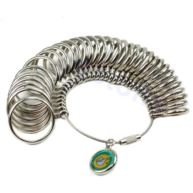 

1pc Standard Jewelry Tool Silver Ring Size 33 Different Sizes Metal Ring Measuring Tool Finger Ring Sizer Measure Gauge