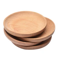 tray natural beech plates wooden tableware beech wooden round plate handmade sushi dish for snack dish fruit daily uses aw