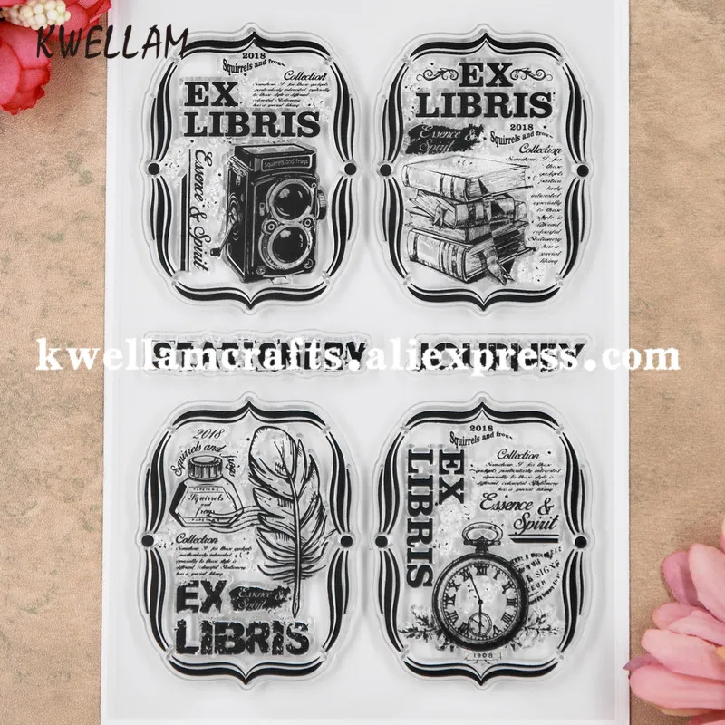 EX LIBRIS Скрапбукинг DIY фото карты резиновые штампы прозрачные 11x16 см KW8101210 | Дом и сад
