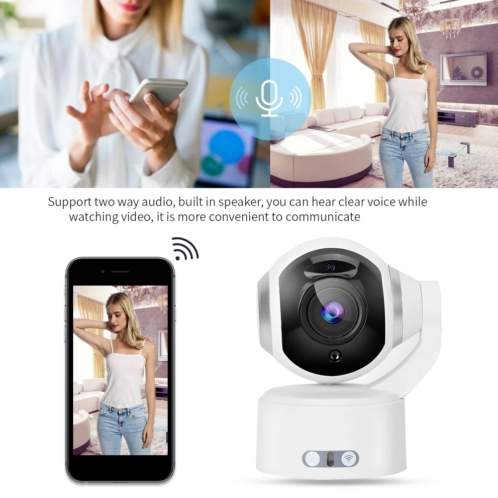 PTZ WiFi Интернет камера 360 градусов вращающийся детский монитор с ночным