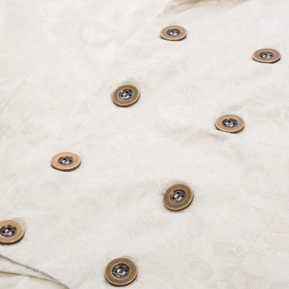 Ретро Викторианский стимпанк Готический мужской пиджак-фрак жаккардовый хвост