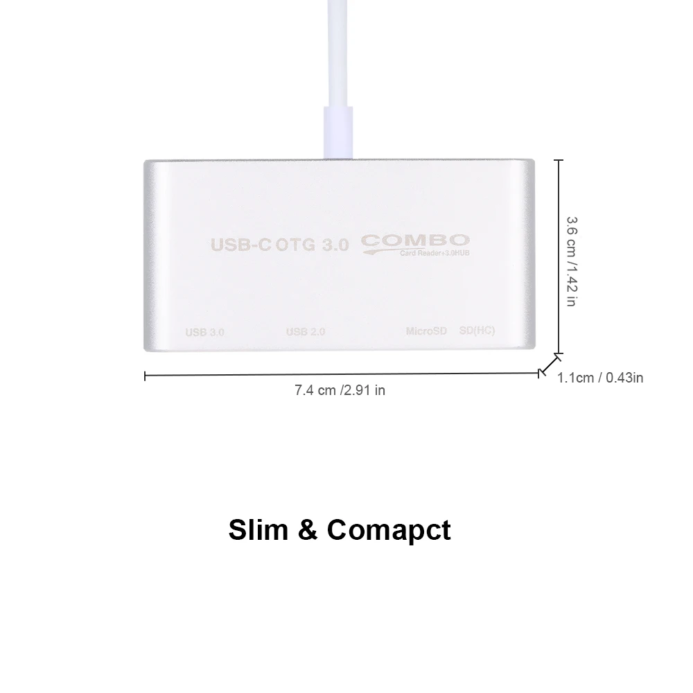 Концентратор USB C 3 1 Type с кардридером 5 в концентратор Type-c OTG комбинированный 0
