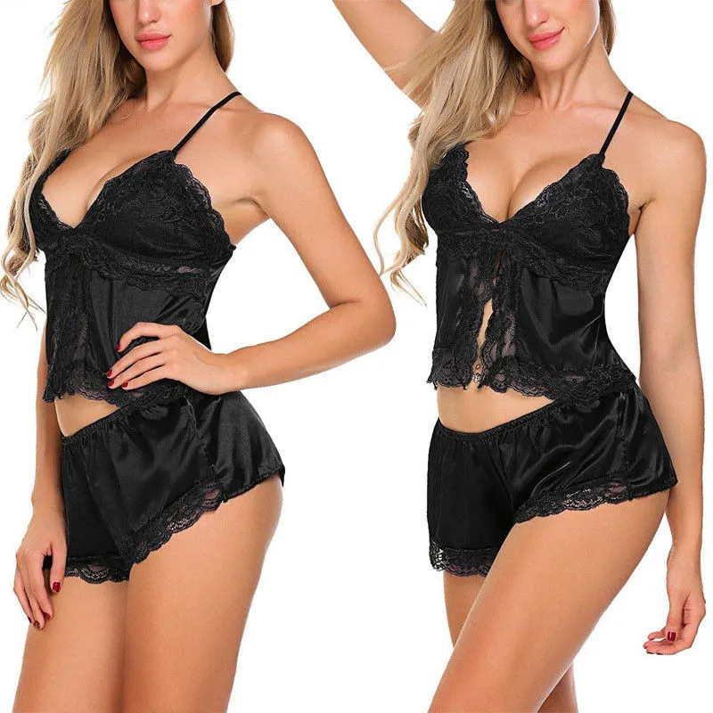 Женское сексуальное нижнее белье Кружевная комбинация женское шелковое