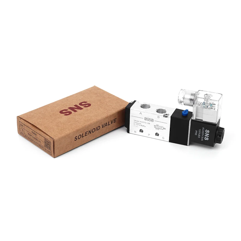 SNS 4V210-08/DC24V 5/2 Port 1/4 Inlet Single Coil Pilot-Operated Electric Solenoid Valve | Valves