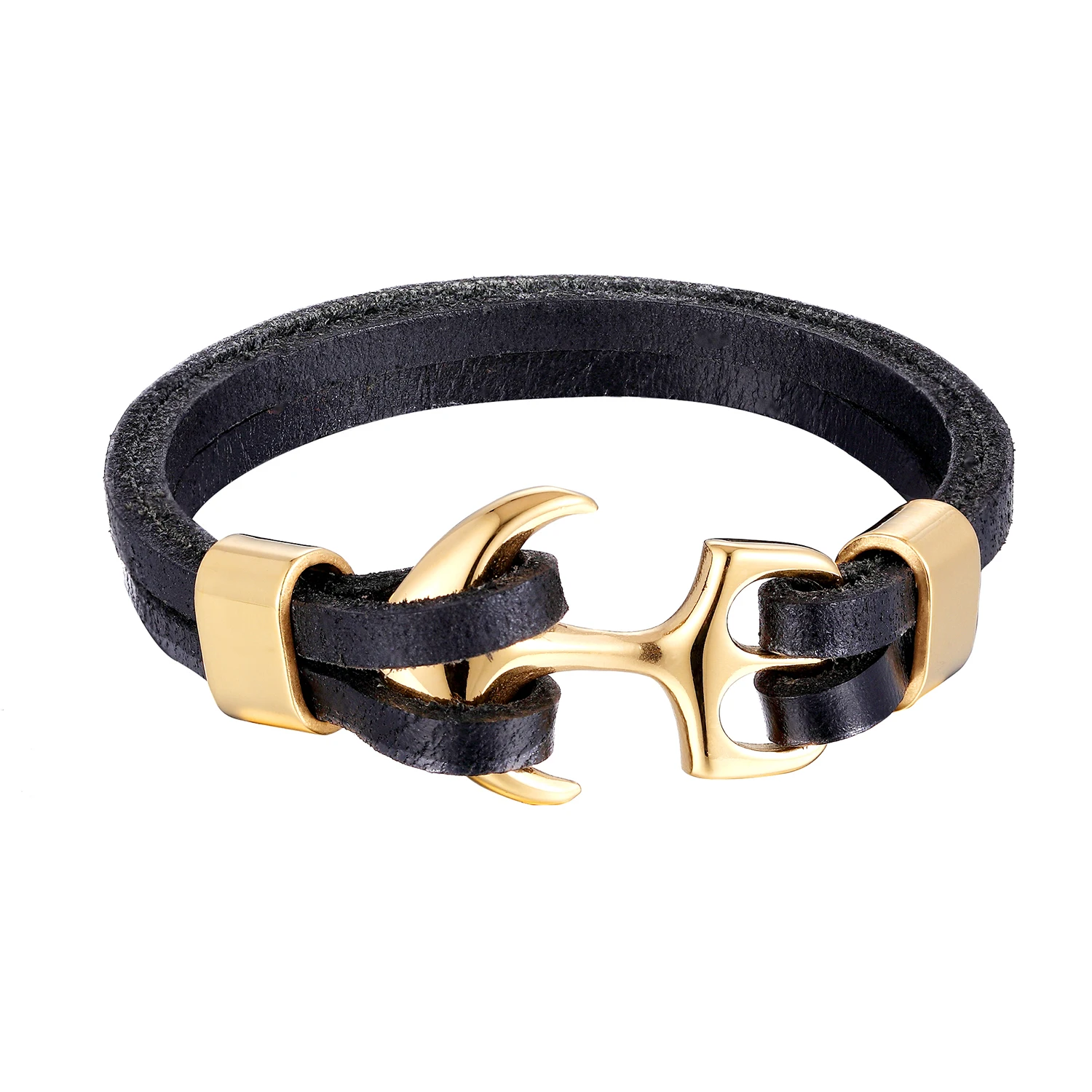 Подлинные плетеные винтажные кожаные браслеты с якорем ручной работы мужские из