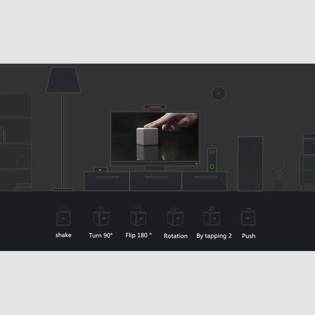 Домашнее умное устройство Zigbee версия шлюз куб 1 х CR2450 Кнопка батарея Белый 2