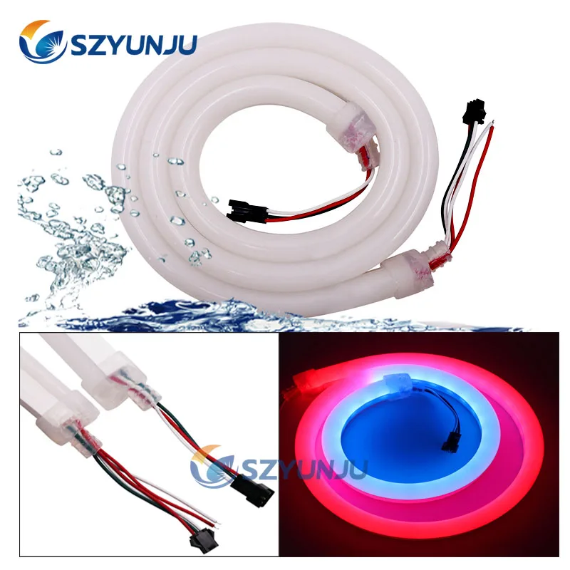 Светодиодный неоновый шнур WS2812B SK6812 WS2811 Силиконовая Водонепроницаемая неоновая