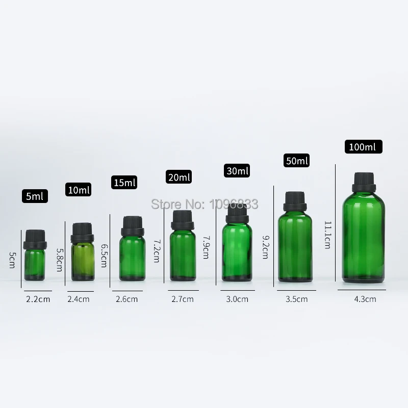 Бутылка капельница зеленая стеклянная бутылка герметичная эссенция