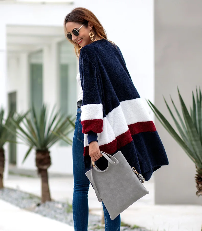 Женский вязаный кардиган с длинным рукавом Повседневная Верхняя одежда для