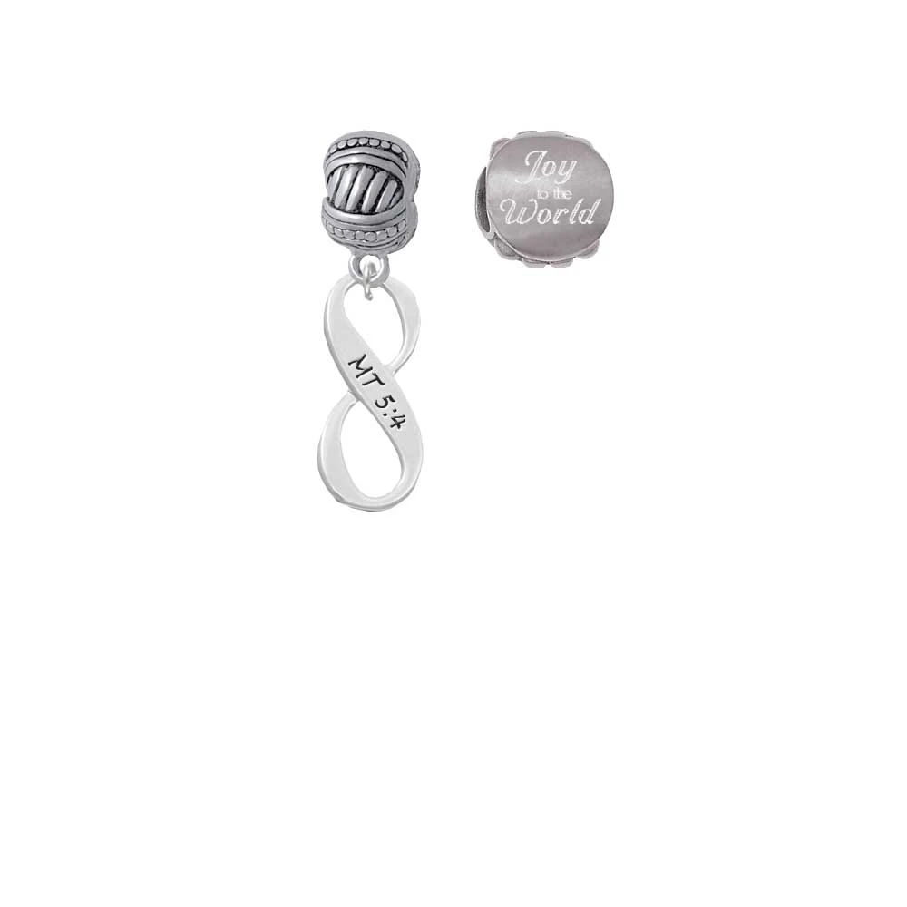 Matthew 5:4 Infinity Sign Joy to the World Charm Beads (Set of 2) |