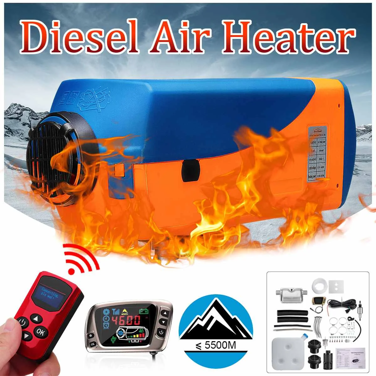 Воздушный дизельный Обогреватель HCalory 8 кВт 12 В ЖК монитор дистанционное