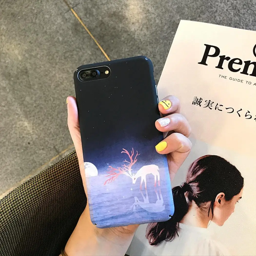 Elk Print PC Mobile Phone Case Back Anywhere You Need Cover For Easy to install and take off. iPhone |