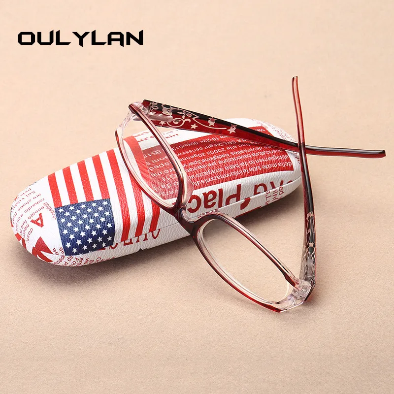 Очки для чтения Oulylan с цветочным принтом женские полимерные модные
