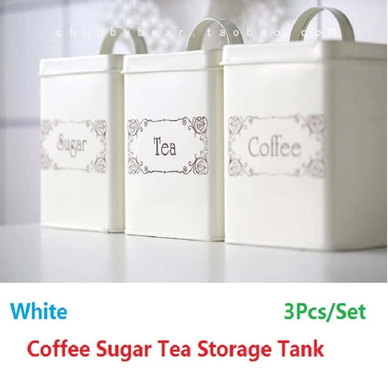 3 шт./компл. емкость для хранения белого кофе сахара чая железная Толстая крышка