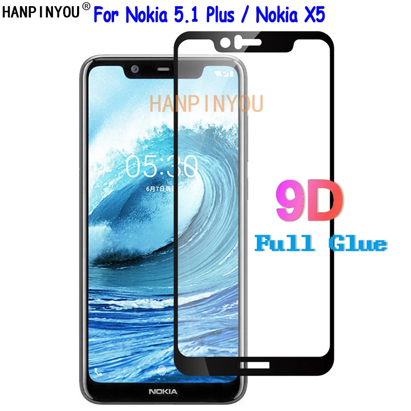 Для Nokia 5 1 Plus X5 TA 1109 9D полное покрытие клей закаленное стекло защита экрана