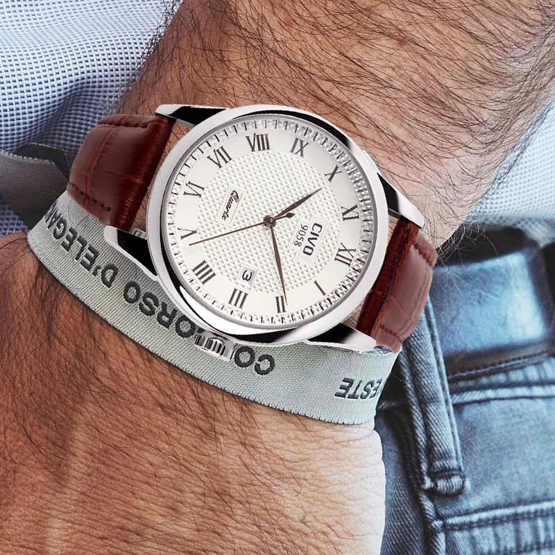 

CIVO Mens Watches Top Brand Luxury Leather Quartz Wrist Watch Waterproof Date Calendar Analogue Watches For Men Clock