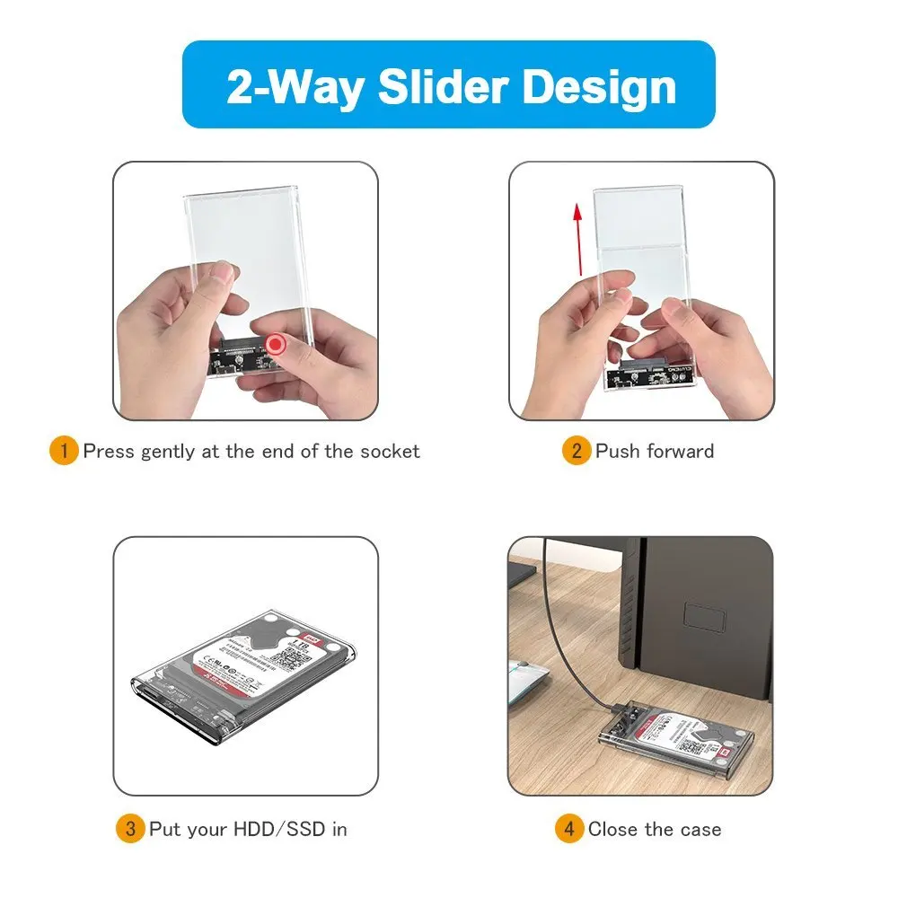Внешний жесткий диск 2 5 дюйма чехол SSD / HDD Caddy USB 3 0 Портативный твердотельный