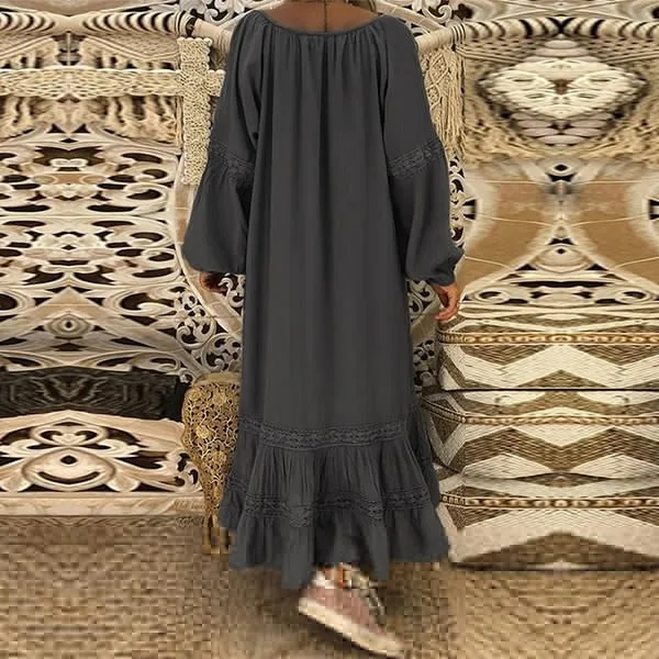 Однотонное модное женское платье 2019 весенне Летние Повседневные платья макси в