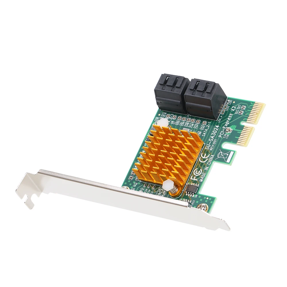 Карточка для ПК SATA3.0 PCI E X2 на 4 порта SATA3 6 Гбит/с|Платы расширения| |