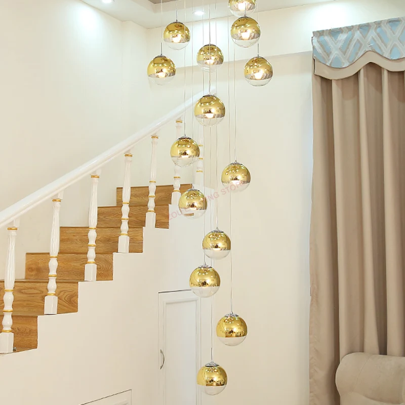 

Современные светодиодные люстры. Скандинавские креативные лестничные лампы. Вилла гостиная стеклянный шар люстра. Головная лампа. Светоди...