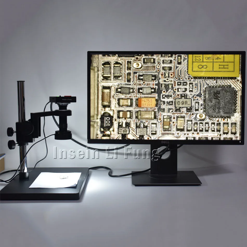 

38MP HDMI USB видео микроскоп камера + большое рабочее расстояние большое поле зрения 5-100X зум C-Mount объектив + Большой кронштейн + светодиодная ламп...