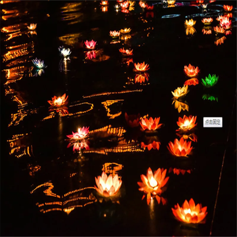 CLAITE Светодиодная лампа с плавающим цветком для бассейна цветная водяная свеча