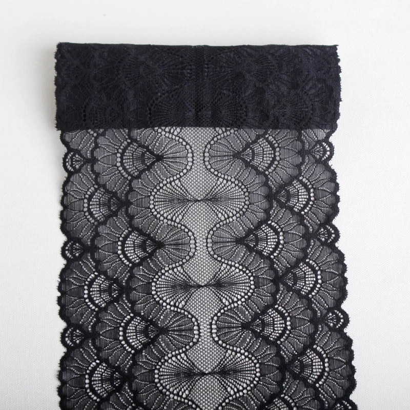 

15Yards18cm black Elastic mesh Lace Trims underwear Women's Bra Stretch lace Fabrics Decorative Clothing Sewing Accessories DIY