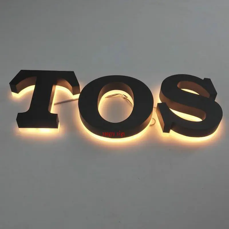 

business illuminated sign 3D backlit stainless signage