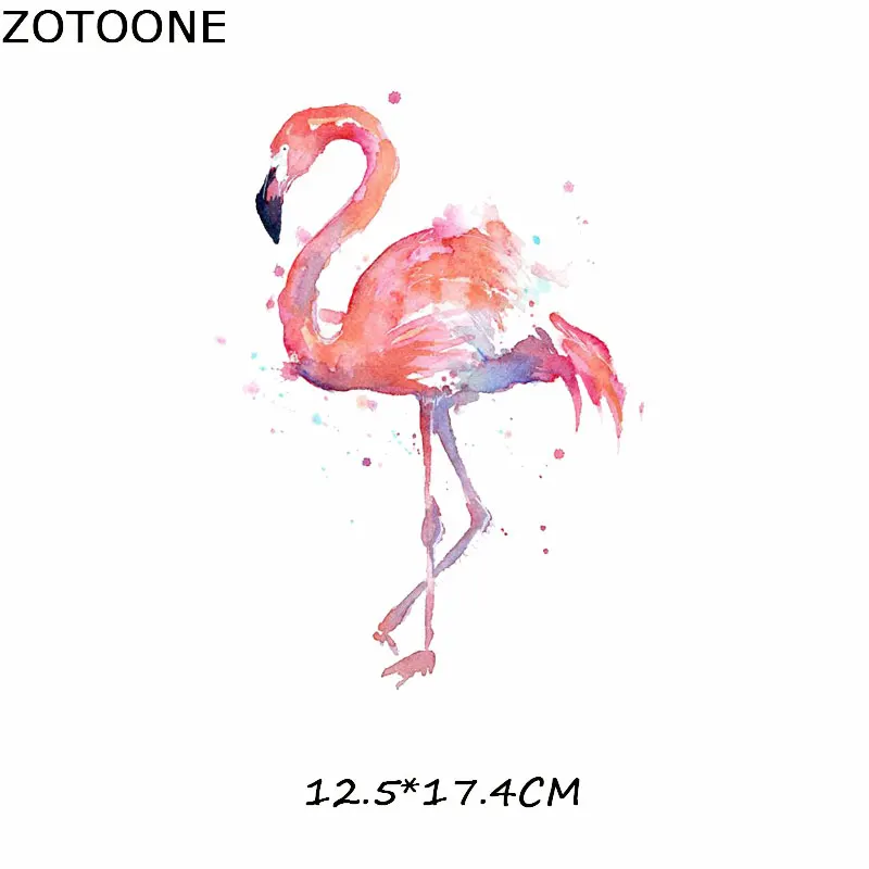 ZOTOONE прекрасная нашивка в виде фламинго железная термопередающие аппликации для