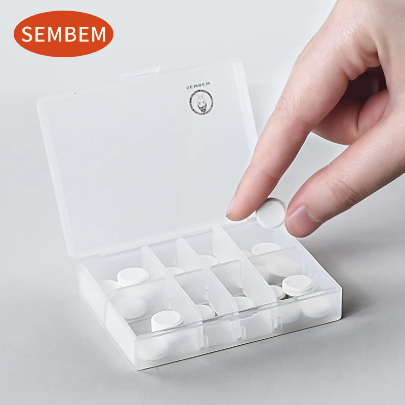SEMBEM Регулируемый контейнер для таблеток портативный многоразовый PP чехол