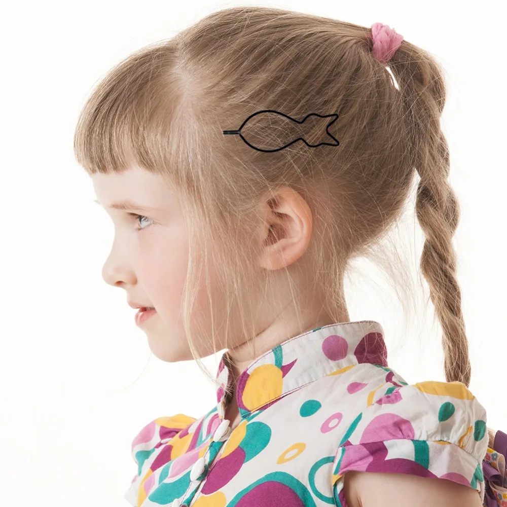 Black Word Folder Barrettes for Children Baby Hair Clips Girls Above 3 Years Multi Shapes Clasp pins Accessories Head | Детская одежда