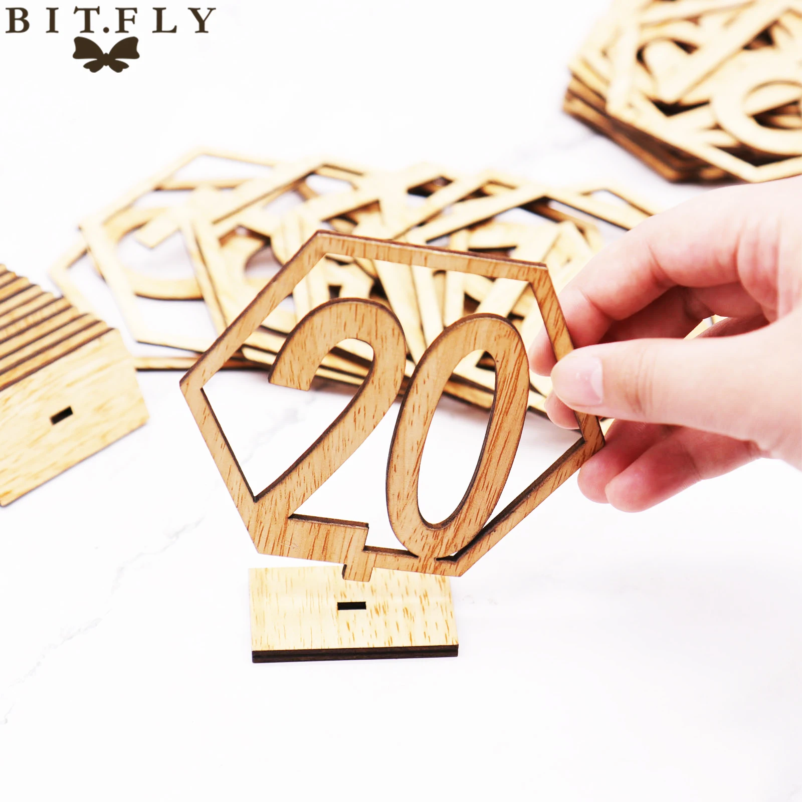 BIT. FLY 1-20/21-40 деревенский деревянный стол номер знак шестиугольник место карты