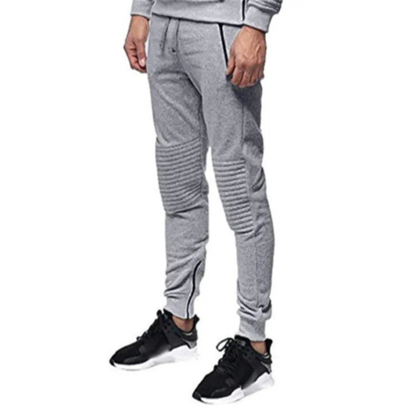 Мужской облегающий спортивный костюм повседневные обтягивающие Брюки с