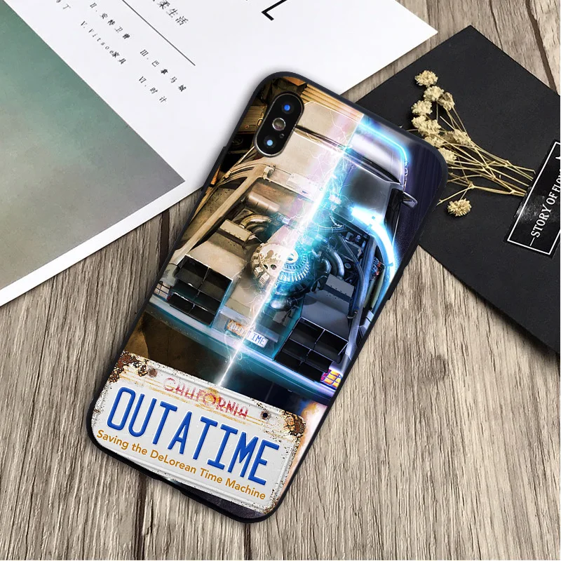 Back to the Future DeLorean Time Machine чехол черных из термопластика Чехол для мобильного