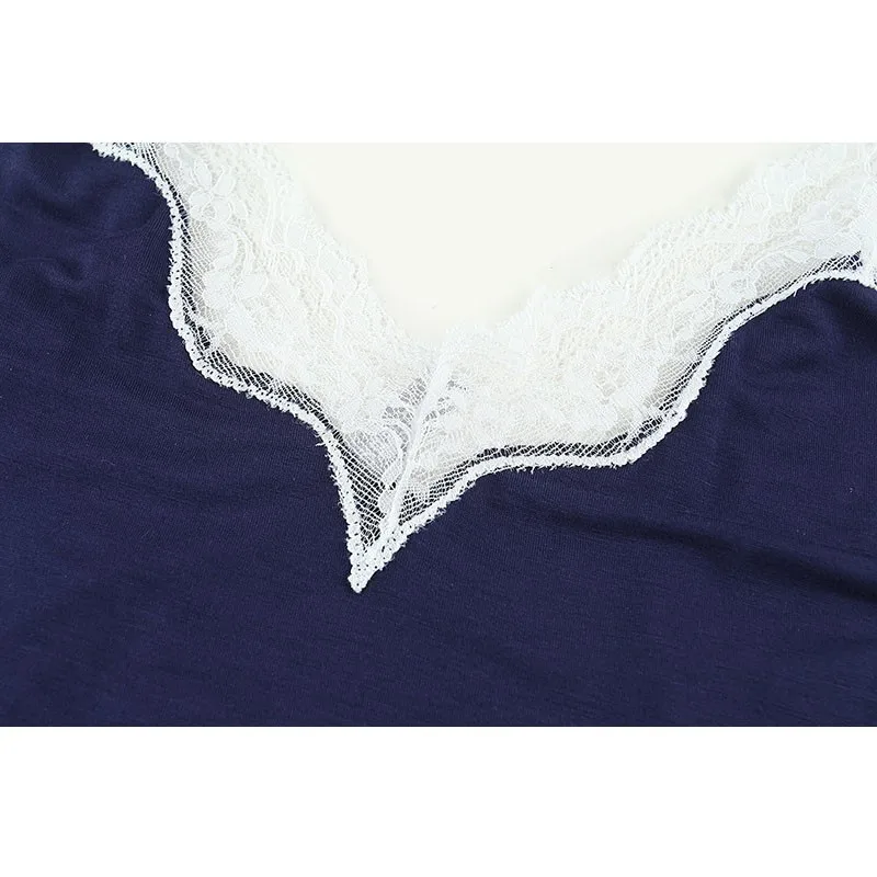 Женские пижамы на бретельках Maidy комплект хлопковой из модала кружевные короткие