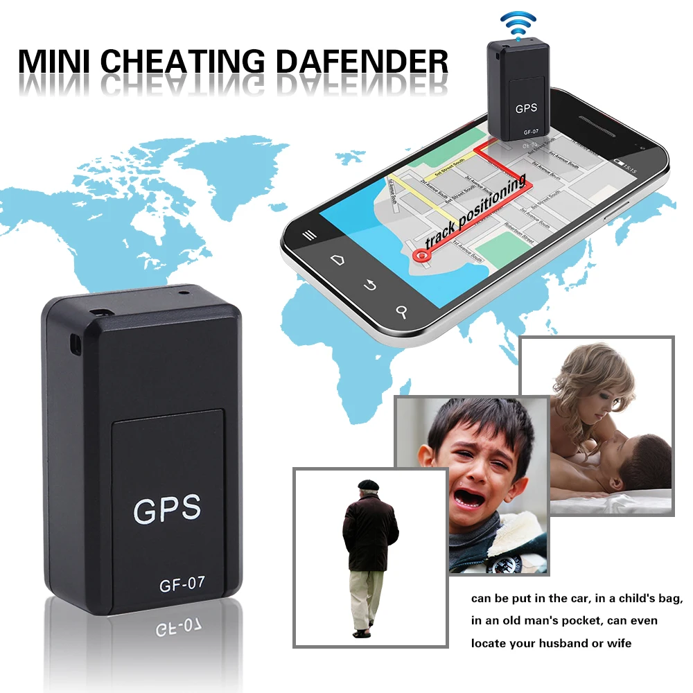 Портативное мини устройство отслеживания GF07 в режиме реального времени