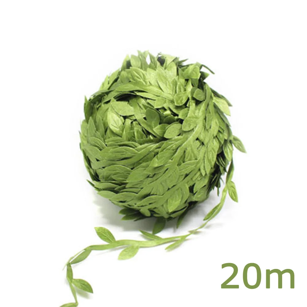 20m Artificial Wicker Leaf Vine DIY Wedding Garland Wreath Fake Greenery Decor | Дом и сад