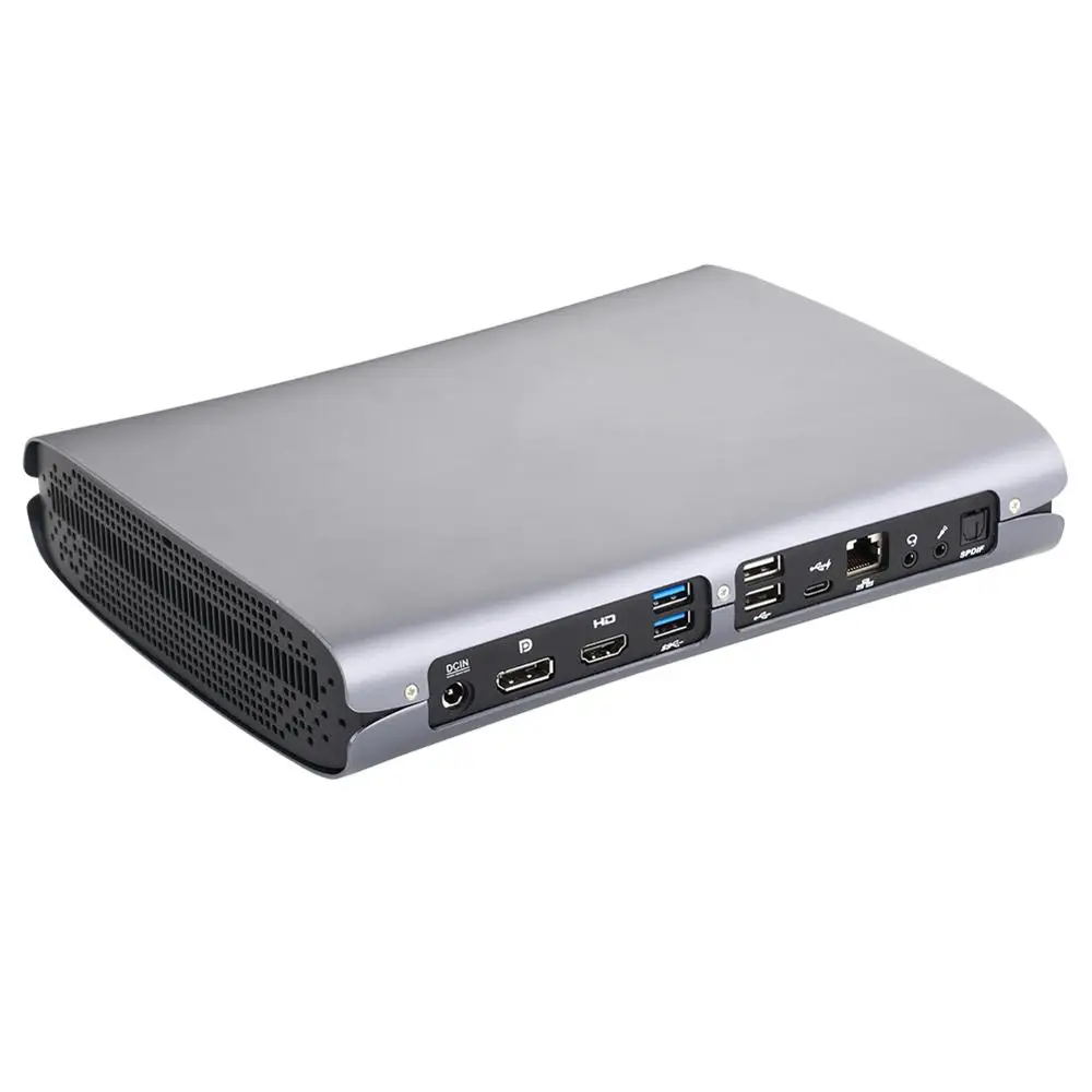 Вентилятор 4K Mini PC Intel Core I7 6700HQ Windows 10/Ubuntu серебристый [HUNSN BA01L] (WiFi/1HD1. 4/1DP1. 2/2USB3. 0/2USB2.