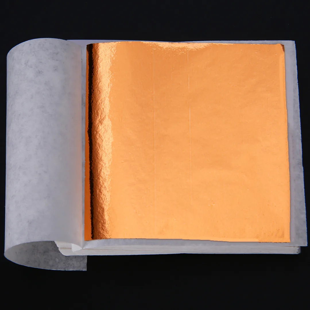 New 100 Sheets DIY Gold Foil Leaf Gilding Handicrafts Paper Decoration 9CM*9CM Rose Gold/Silver Champagne Silver|Крафт-бумага| |