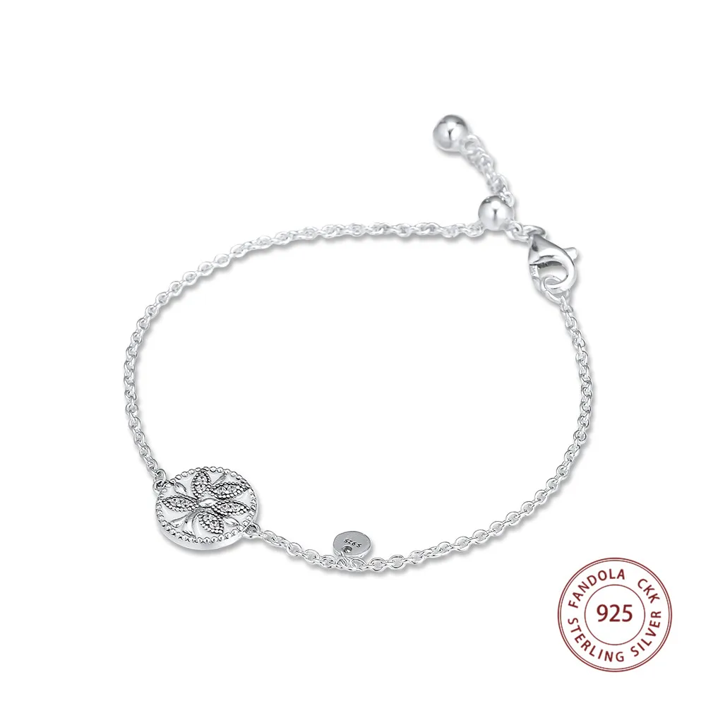 Сверкающие подвеска в виде генеалогического дерева браслет со слайдером Femme 925