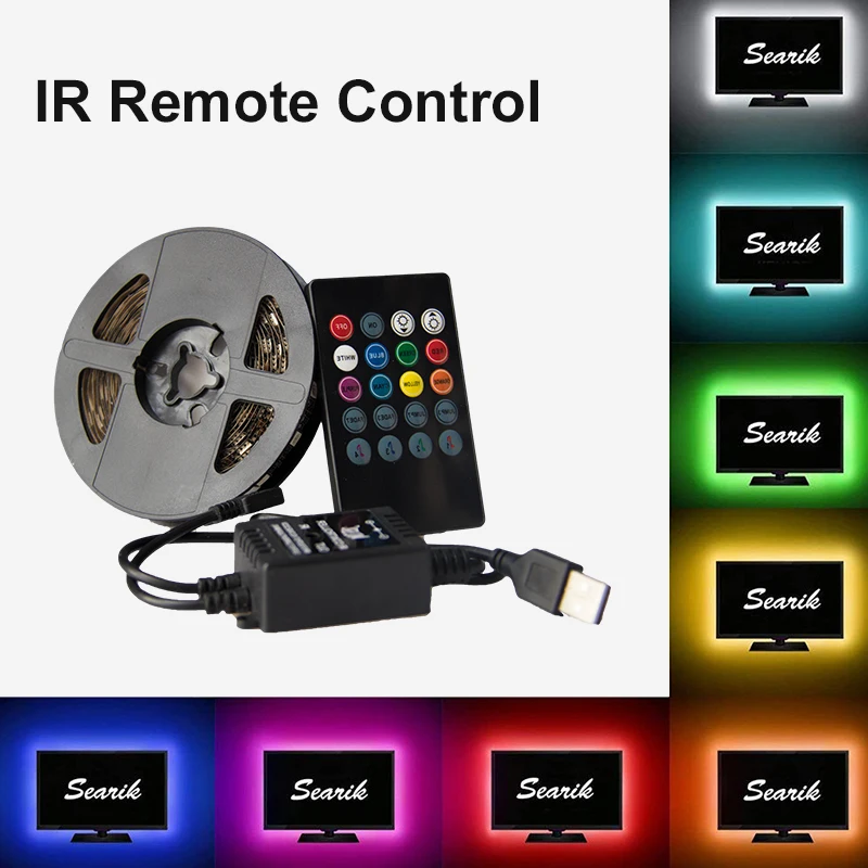 HKZZI USB Светодиодная лента 5050 RGB пульт дистанционного управления музыкальный