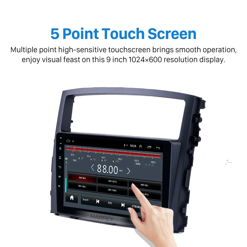 Harfey Autoradio 9 дюймов автомобильный стерео для 2006 2007 2008 2013 Mitsubishi PAJERO V97/V93 Android 8 1 GPS