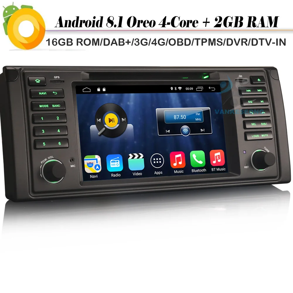 Автомобильный стерео Android 8 1 для BMW 5 серии E39 E53 X5 M5 Sat Nav GPS Bluetooth WIFI 4G + OBD DVD SWC|GPS