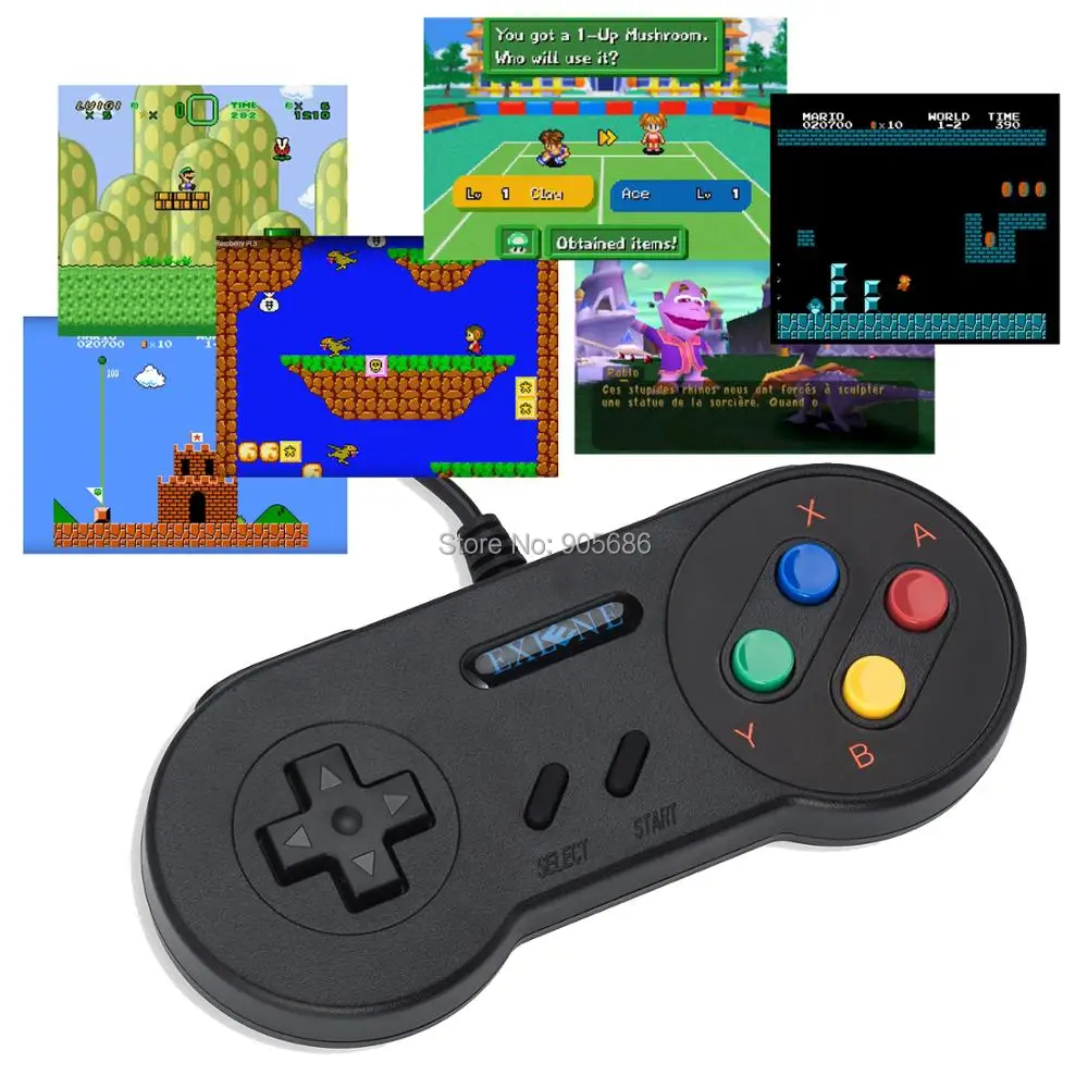 Exlene 3 шт. 3M snes usb контроллер геймпад для Nintendo SNES игровой коврик Windows PC MAC
