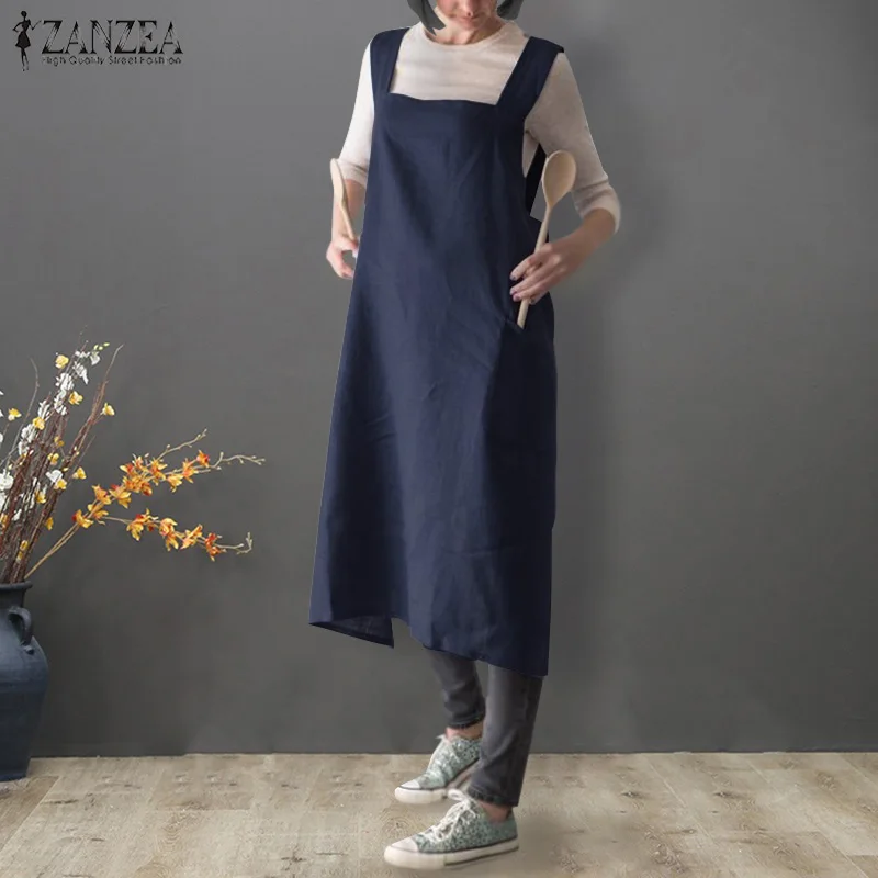 Весна ZANZEA мода 2019 г. хлопок белье свободные вечерние партии Vestido Лето для женщин