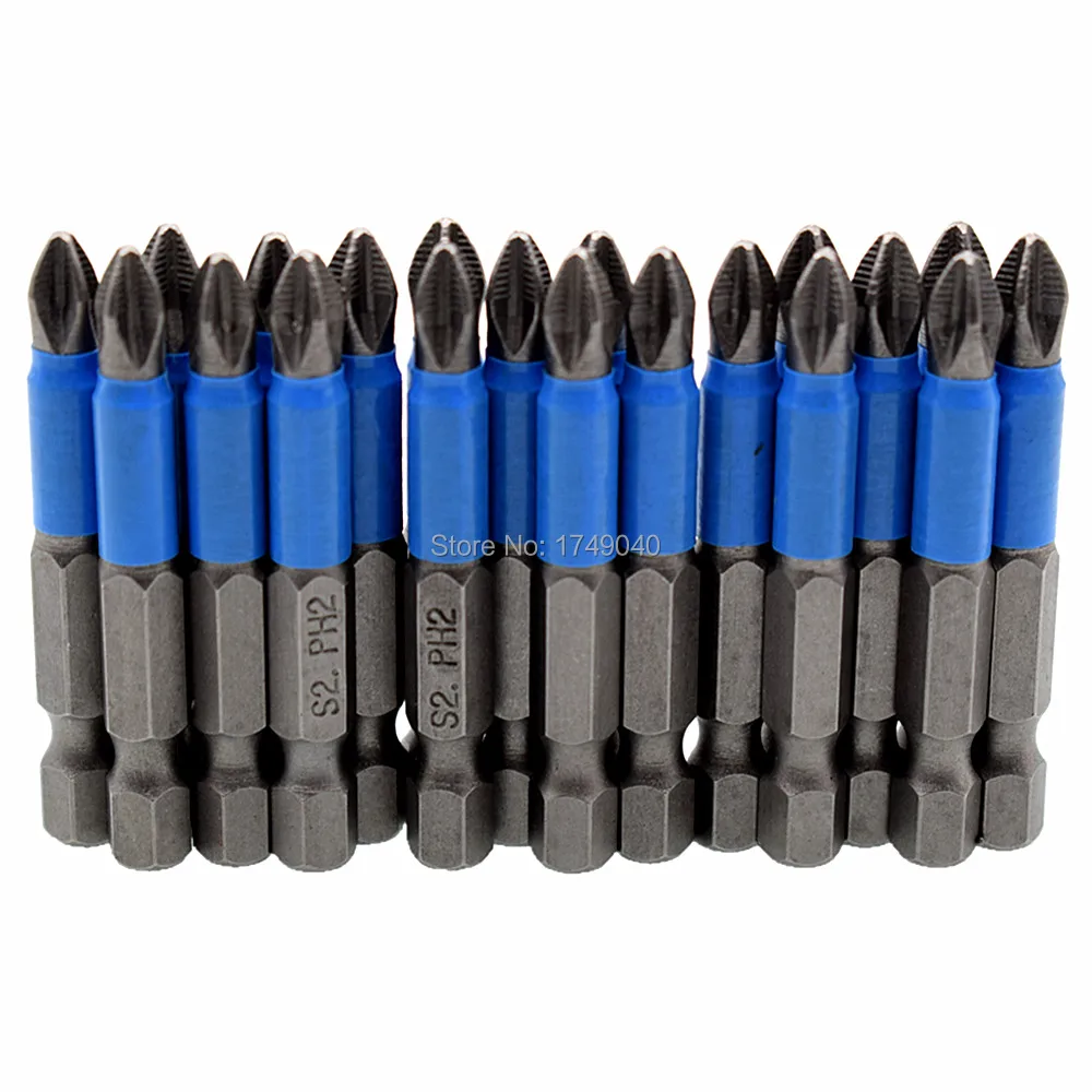 

20pcs Screwdriver Bits Set Quick Release 1/4" Hex Shank Screw Driver Bit 50mm Anti Slip Phillips PH2 Magnetic Screwdriver Bit