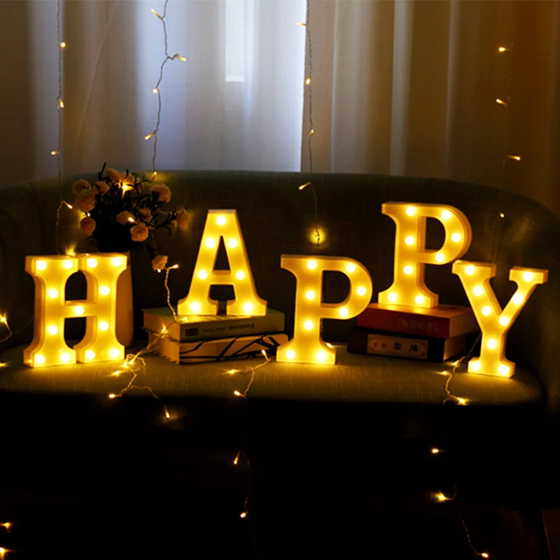 26 букв можно повесить на теплый белый светодиодный ночник Бесплатная комбинация
