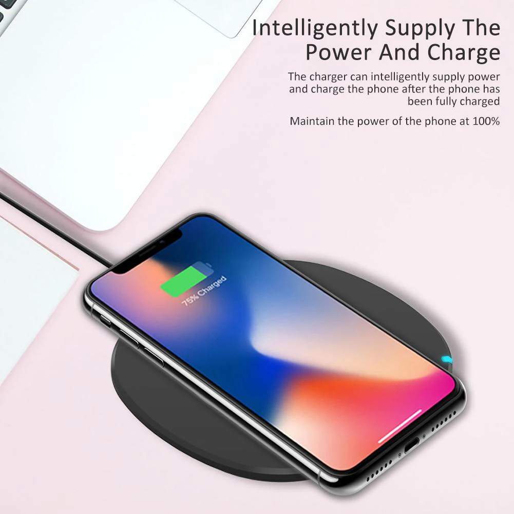 Беспроводное зарядное устройство Qi для iPhone X 8 видимая 7 5 Вт быстрая Беспроводная