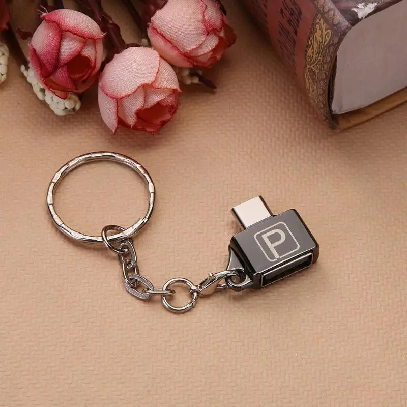 Маленькое кольцо для ключей Тип металлический корпус USB2.0 женский C Male Порты и