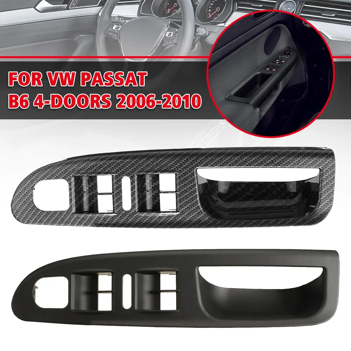 Автомобильный оконный переключатель Панель отделка рамка Крышка для VW Passat B6 4х-дверный 2006-2010